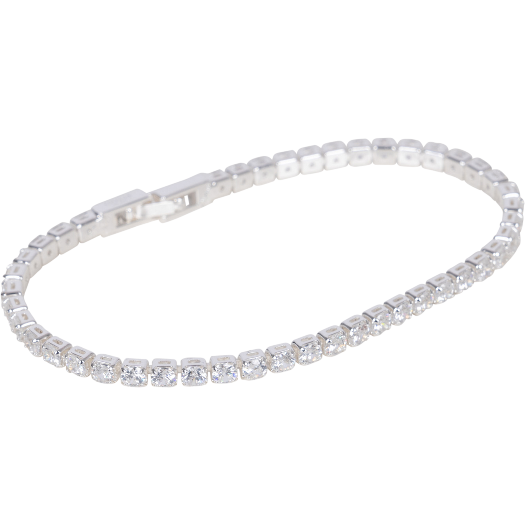 Crystal Tennis Bracelet - Silver