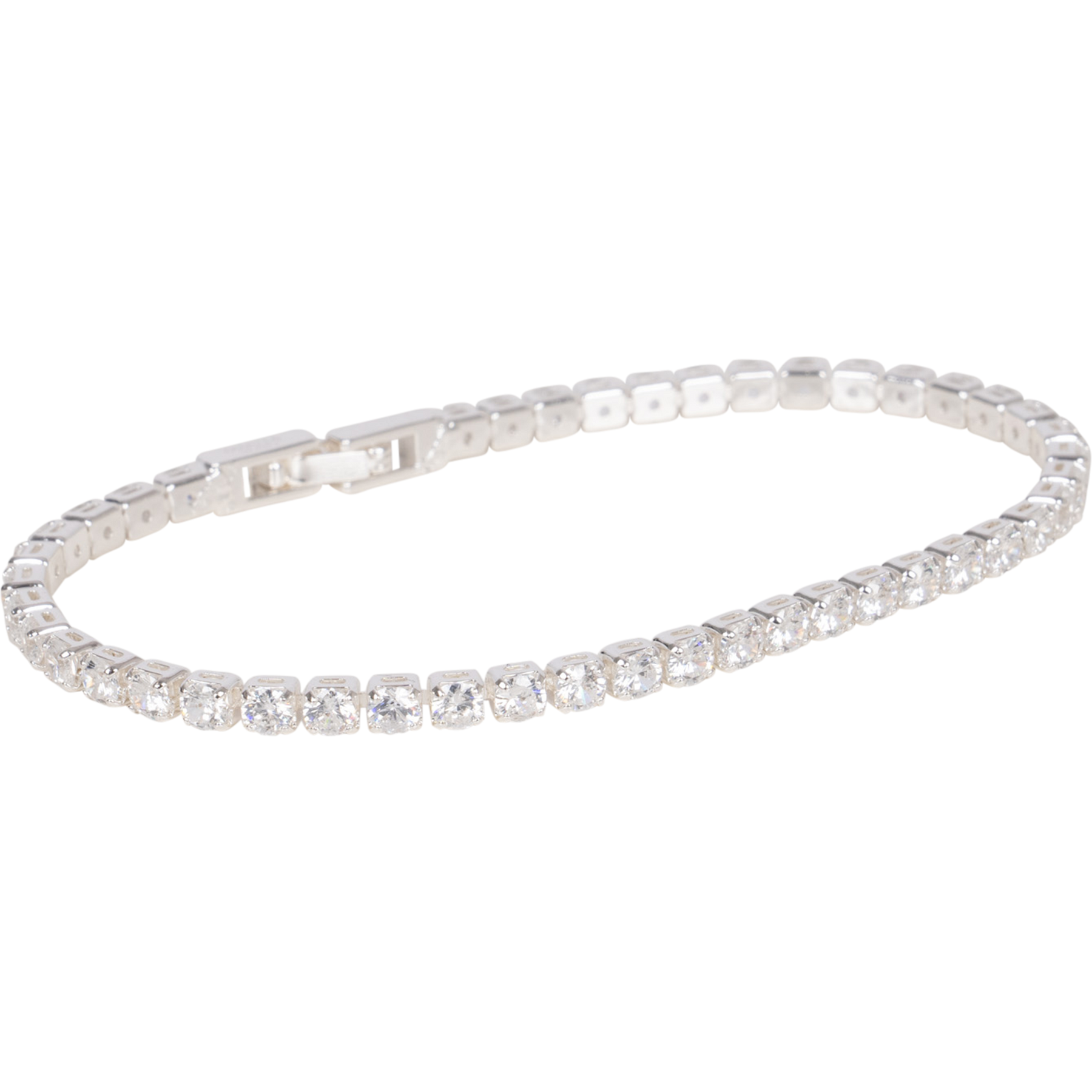 Crystal Tennis Bracelet - Silver
