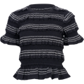 Mable Cambric S/Slv Smocked Top - Black