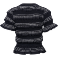 Mable Cambric S/Slv Smocked Top - Black