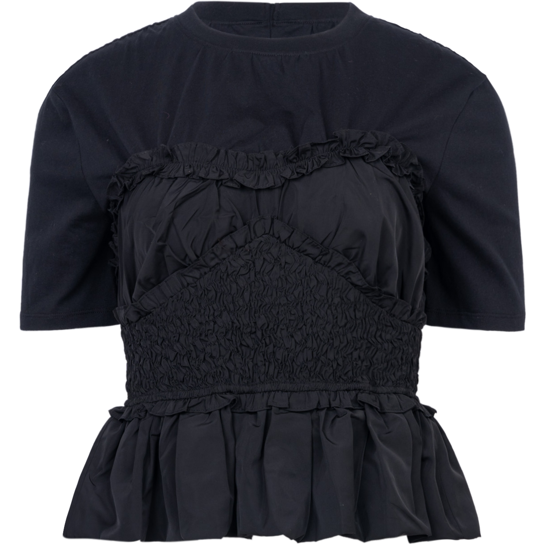 Diana Taffeta S/Slv Top - Black
