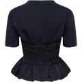 Diana Taffeta S/Slv Top - Black