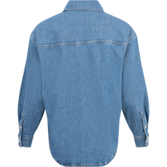 Emma Ls Aqua Blue Deni Shirt - Medium Blue Denim
