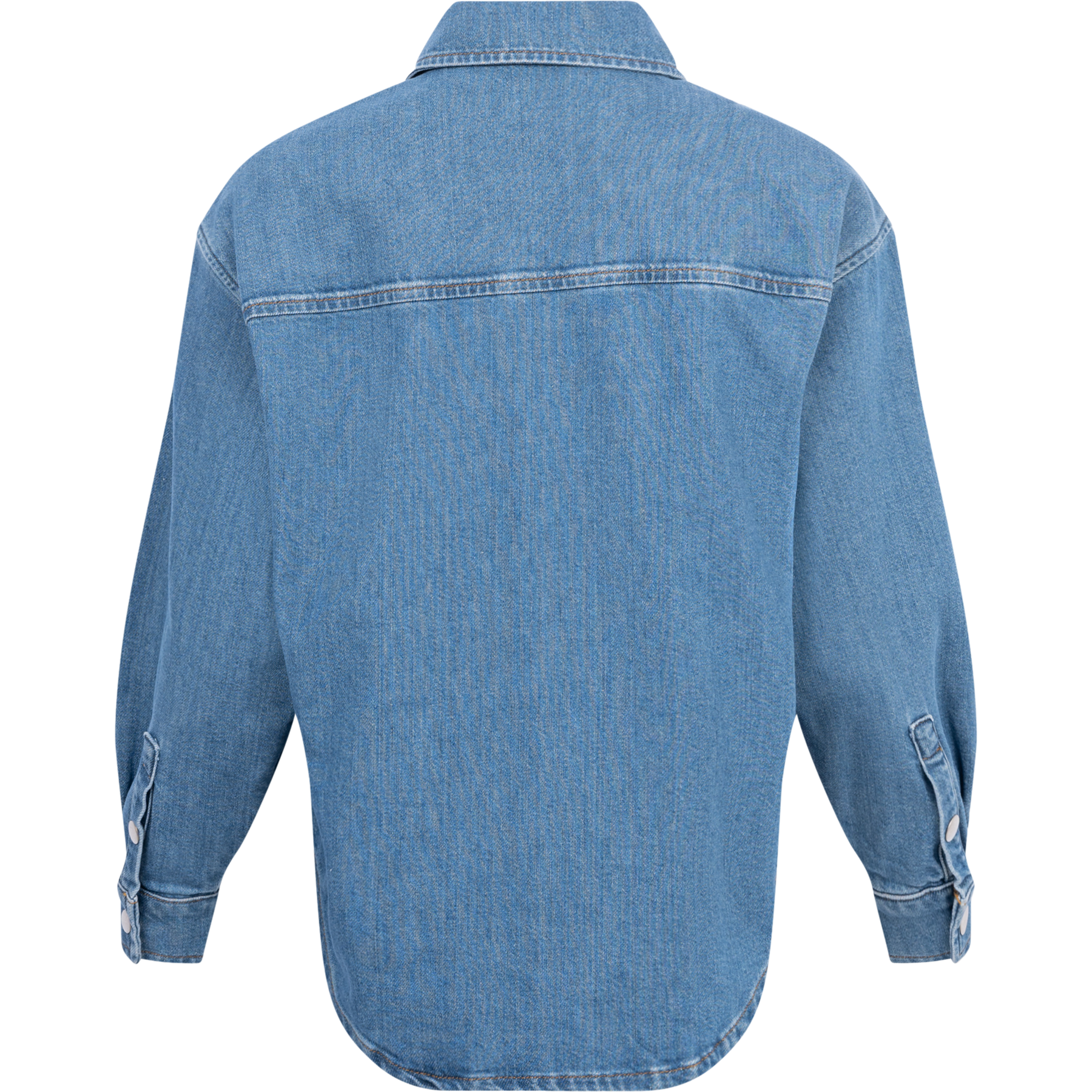 Emma Ls Aqua Blue Deni Shirt - Medium Blue Denim
