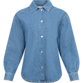 Emma Ls Aqua Blue Deni Shirt - Medium Blue Denim
