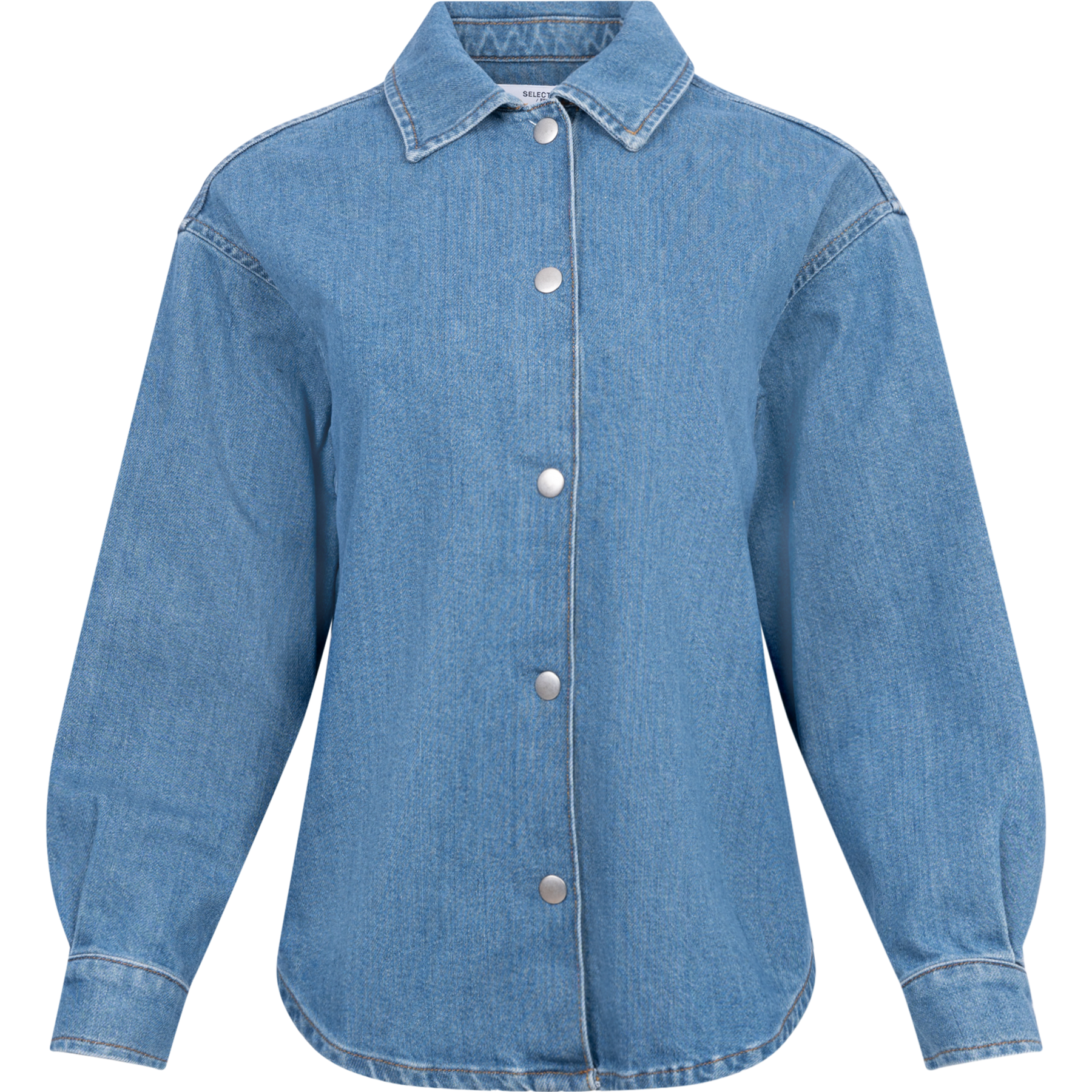 Emma Ls Aqua Blue Deni Shirt - Medium Blue Denim