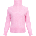 Lulu Mika Half Zip Ls Knit - Moonlite Mauve Melange