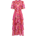 Caroline Dress Tiered Skirt - Pink