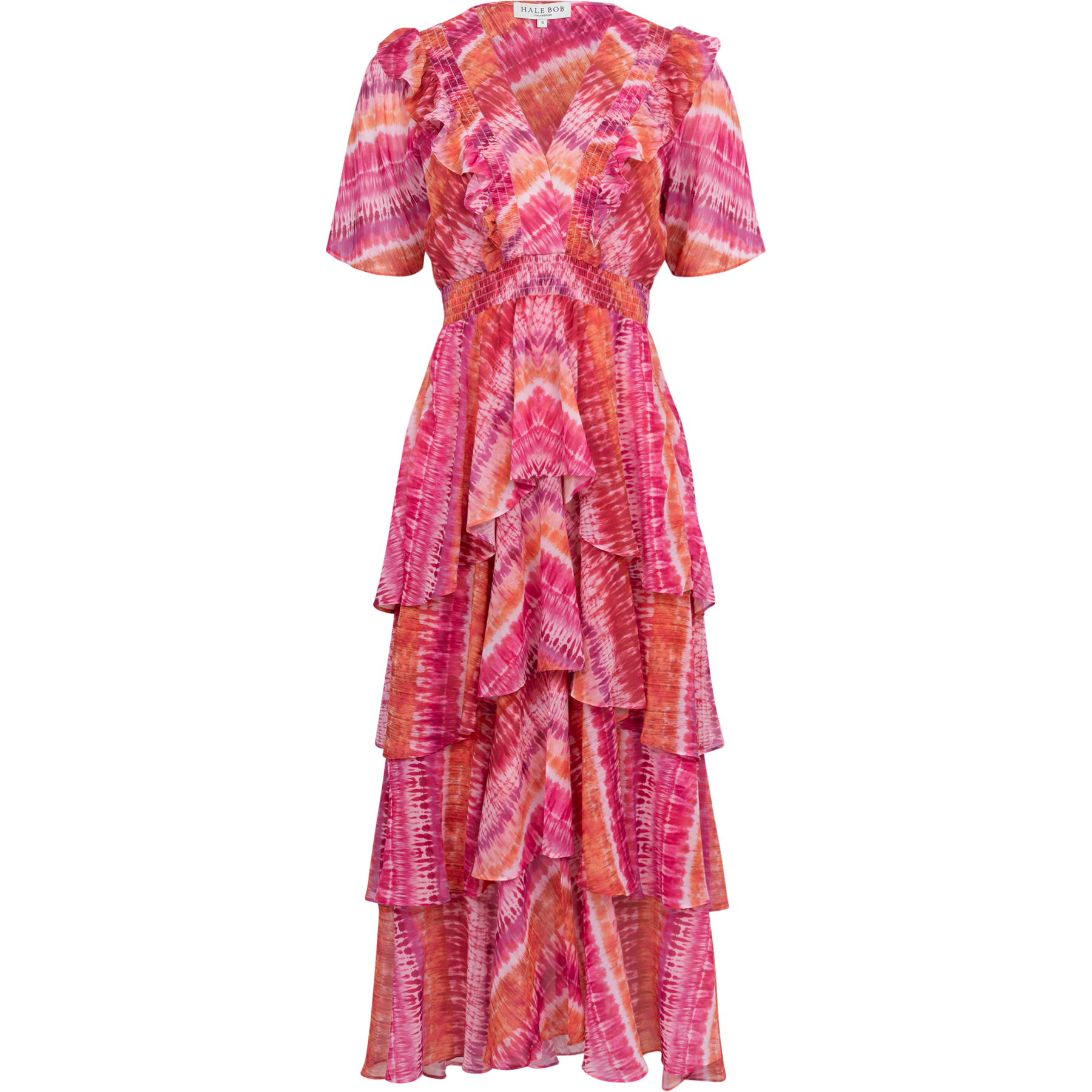 Caroline Dress Tiered Skirt - Pink