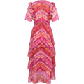 Caroline Dress Tiered Skirt - Pink