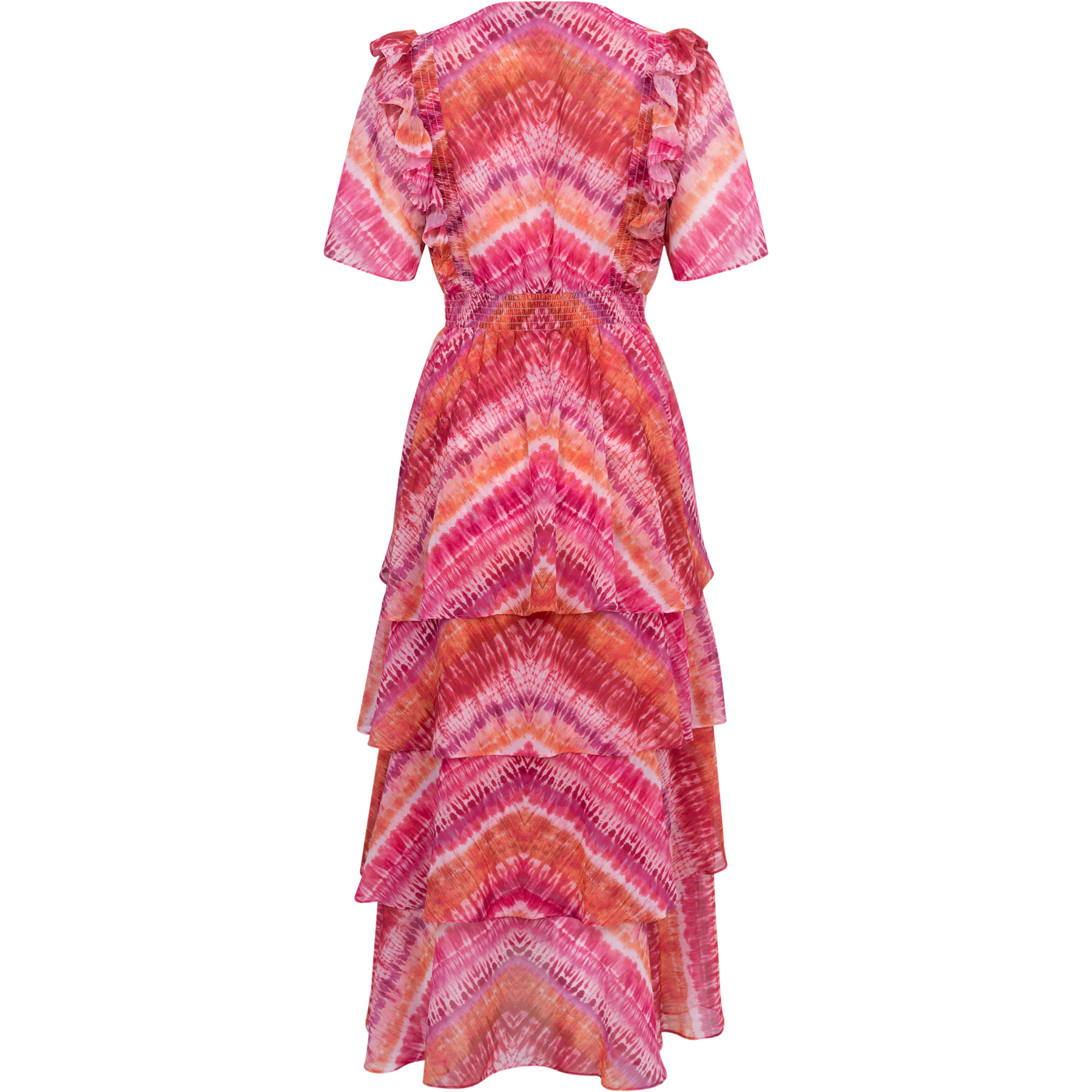 Caroline Dress Tiered Skirt - Pink