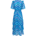 Caroline Dress Tiered Skirt - Teal