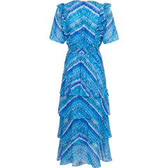 Caroline Dress Tiered Skirt - Teal