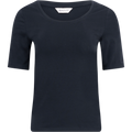 Slim Cot/Ela Ss Scoop Neck Top - Black