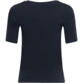 Slim Cot/Ela Ss Scoop Neck Top - Black