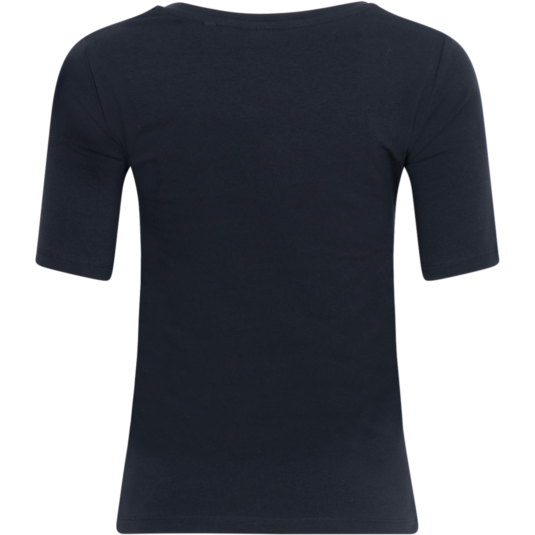 Slim Cot/Ela Ss Scoop Neck Top - Black