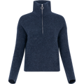 Sia Ras Ls Knit Half Zipper Ex - Dark Sapphire Melange