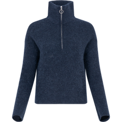 Sia Ras Ls Knit Half Zipper Ex - Dark Sapphire Melange