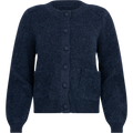 Sia Ras Ls Knit Pads Cardigan Ex - Dark Sapphire Melange
