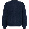 Sia Ras Ls Knit Pads Cardigan Ex - Dark Sapphire Melange