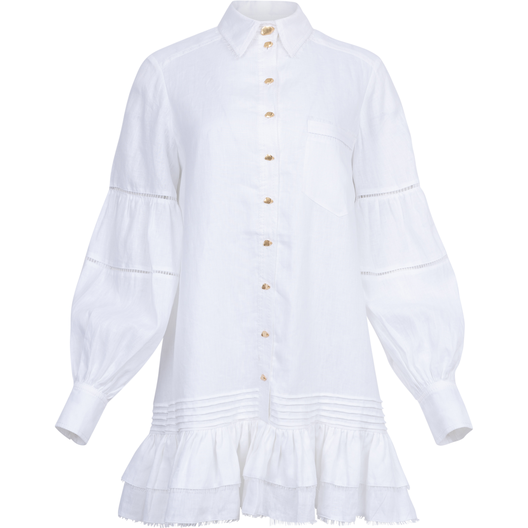 Lotus Shirt Mini Dress - Ivory