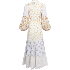 Cotton Slub Shirt Dress - Flower Combo