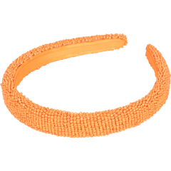 Solid Slim Beaded Hairbrace - Persimmon Orange