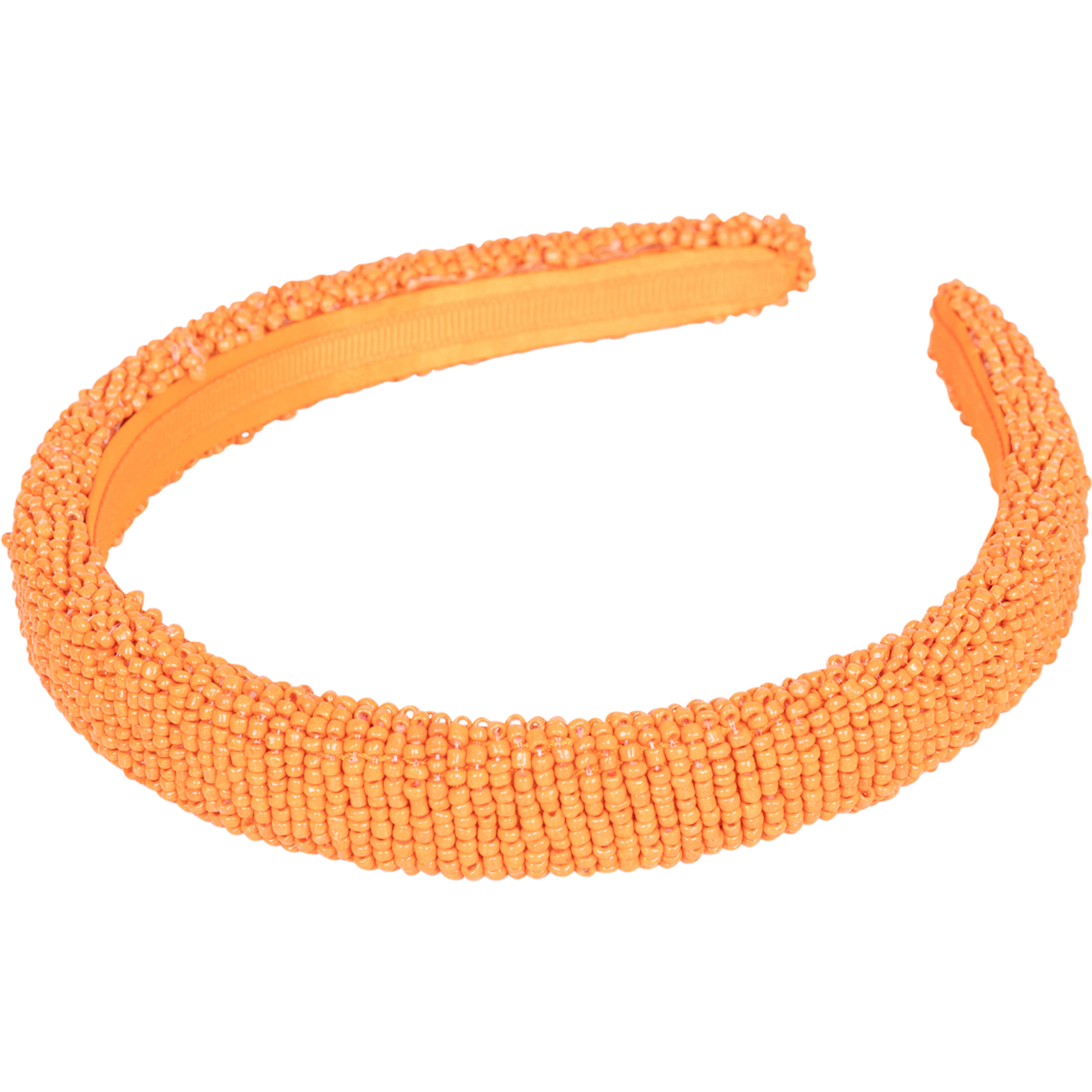 Solid Slim Beaded Hairbrace - Persimmon Orange