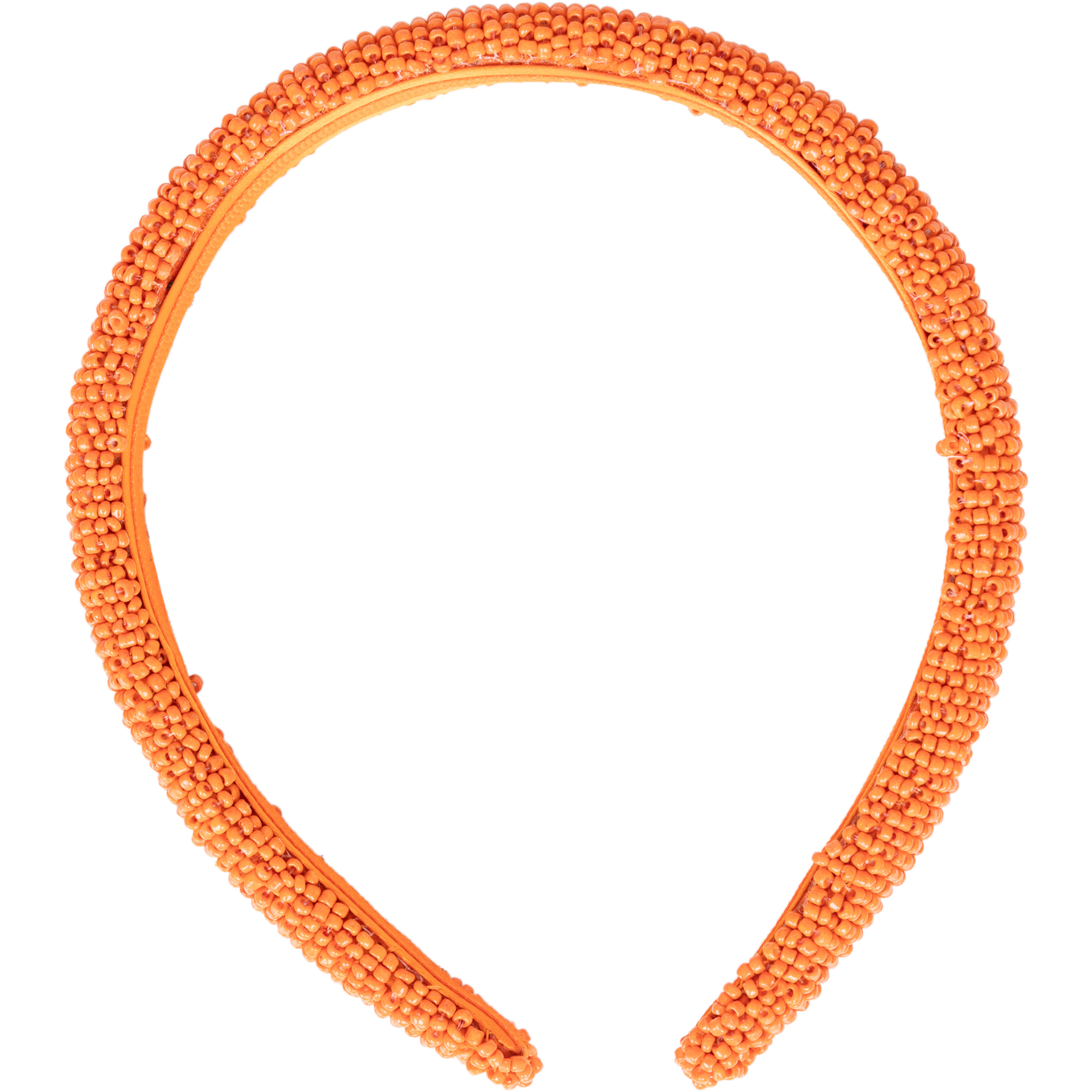 Solid Slim Beaded Hairbrace - Persimmon Orange