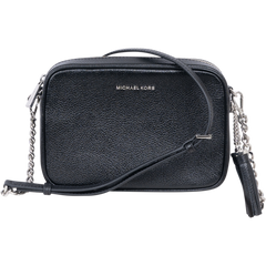 Md Camera Bag Sh Rhodium Leather - Black