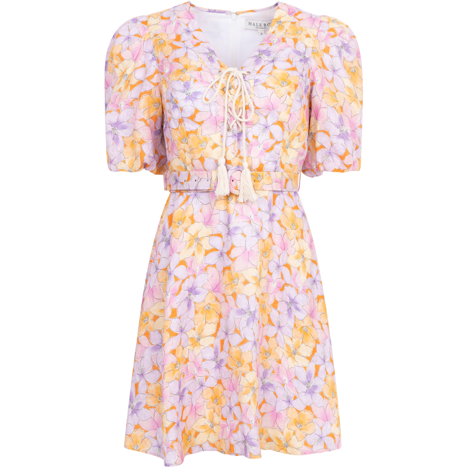Arabella Short Linen Dress - Orange