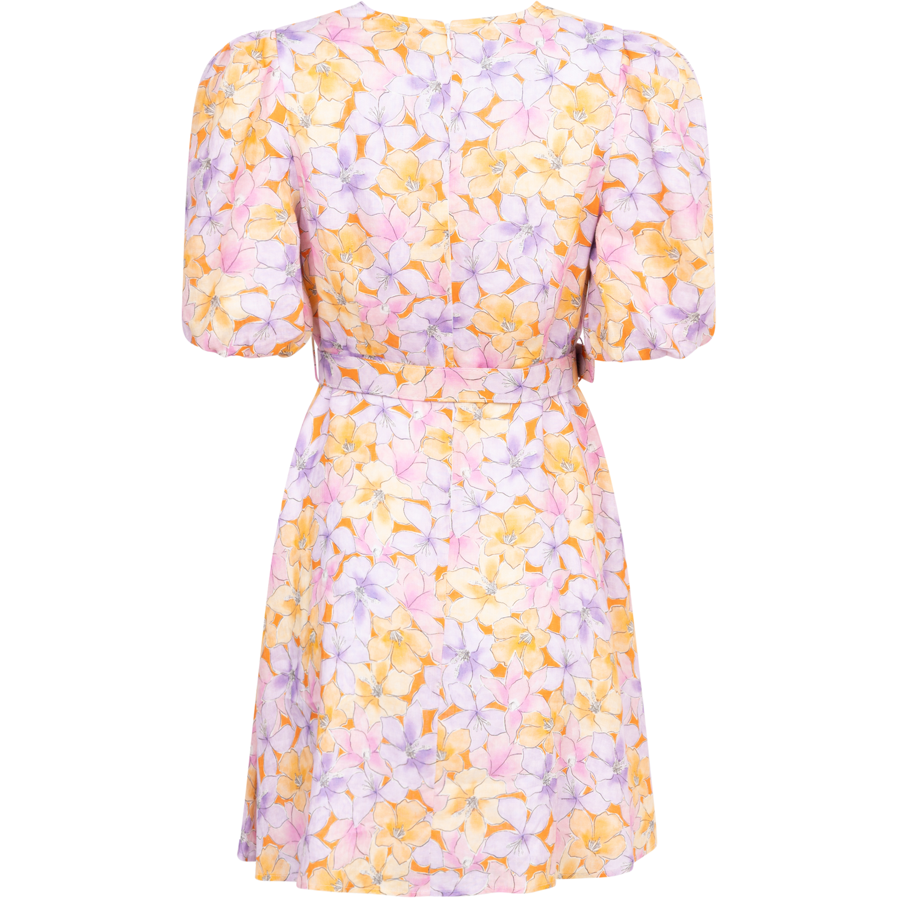 Arabella Short Linen Dress - Orange