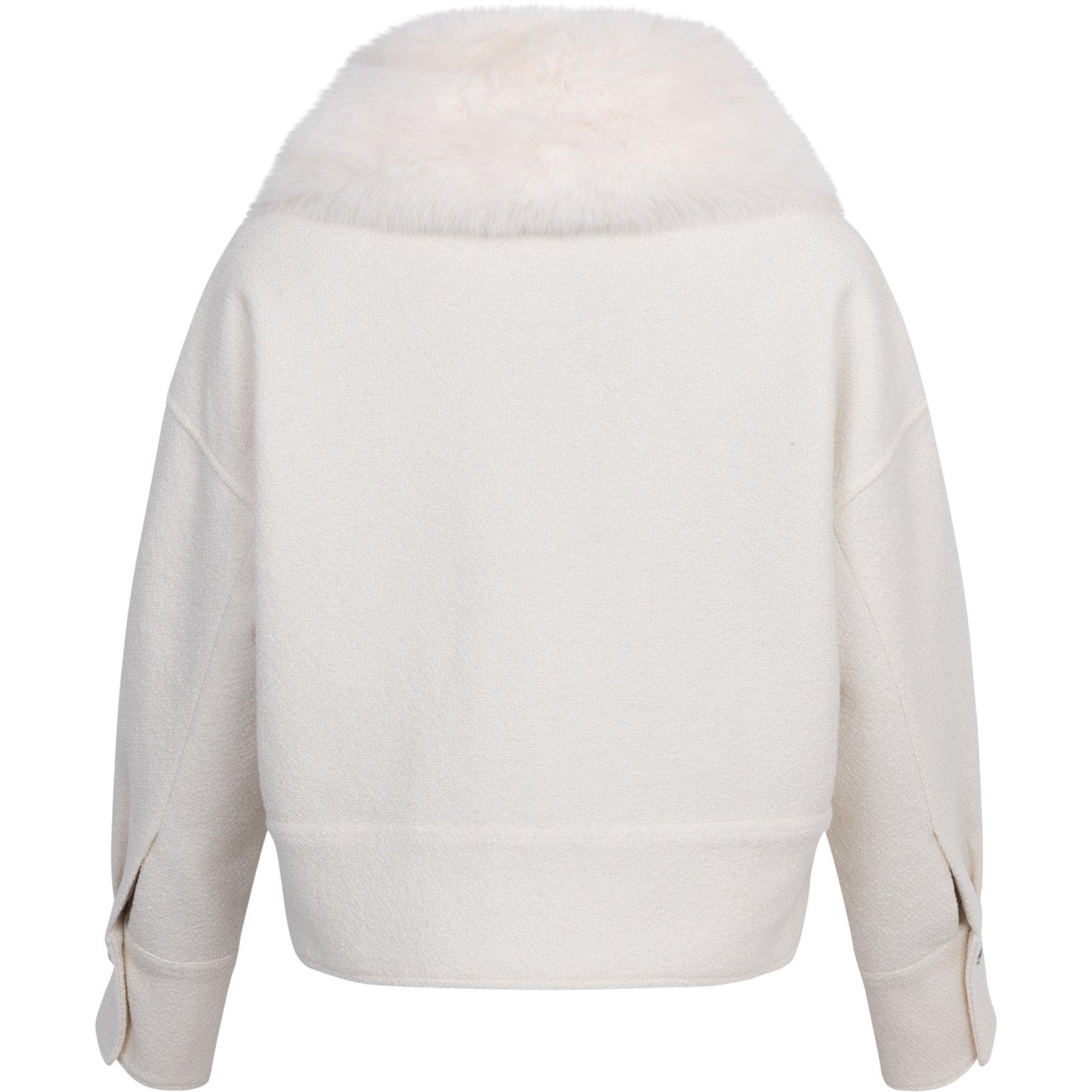 Charlie Jacket Wool Boucle Light Faux Fur - Crème