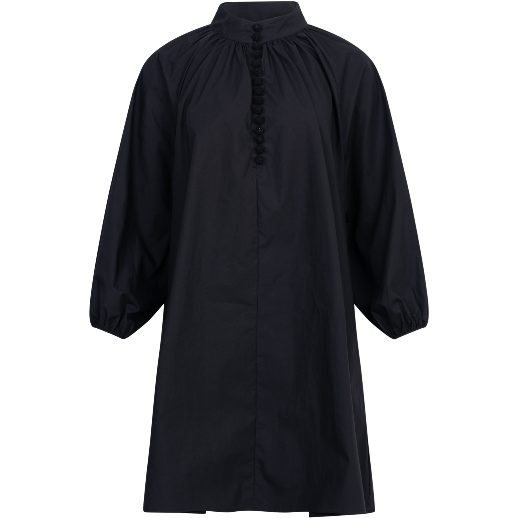 Poplin Bohemian Demi Dress - Black