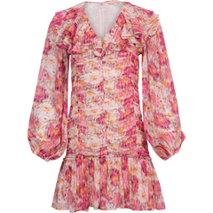 Dotted Georgette Smocking Dress - Brushed Blossom
