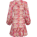 Dotted Georgette Smocking Dress - Brushed Blossom
