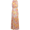 Dotted Georgette Halterneck Dress - Popsicle