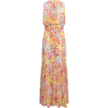 Dotted Georgette Halterneck Dress - Popsicle