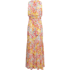 Dotted Georgette Halterneck Dress - Popsicle