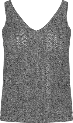 Cressida Melange Knit Top - Black