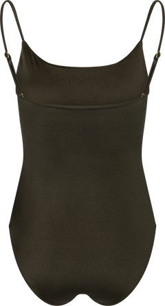 Skin Shell Boatneck Swimsuit - Army