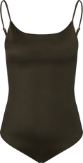 Skin Shell Boatneck Swimsuit - Army