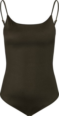 Skin Shell Boatneck Swimsuit - Army