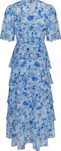 Kallie Dress W Tiered Skirt - Blå