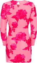 Malouic Mesh Dress: Fuchsia Pink Flower
