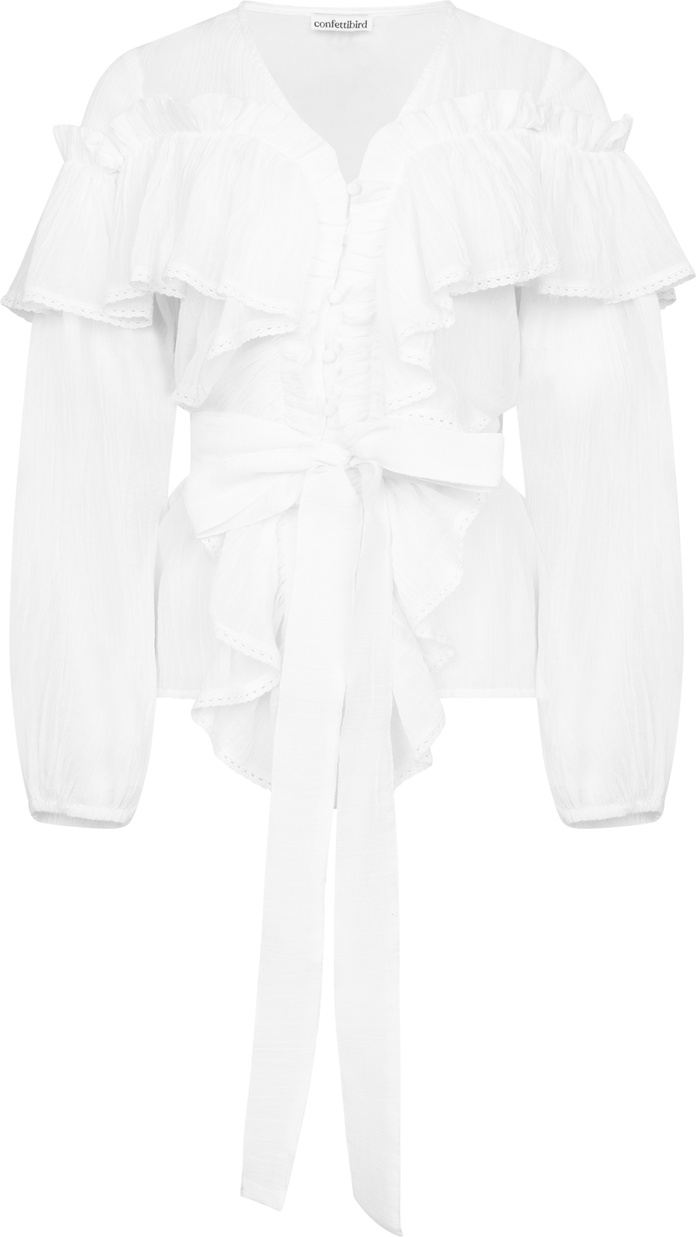 Frill Blus - Offwhite