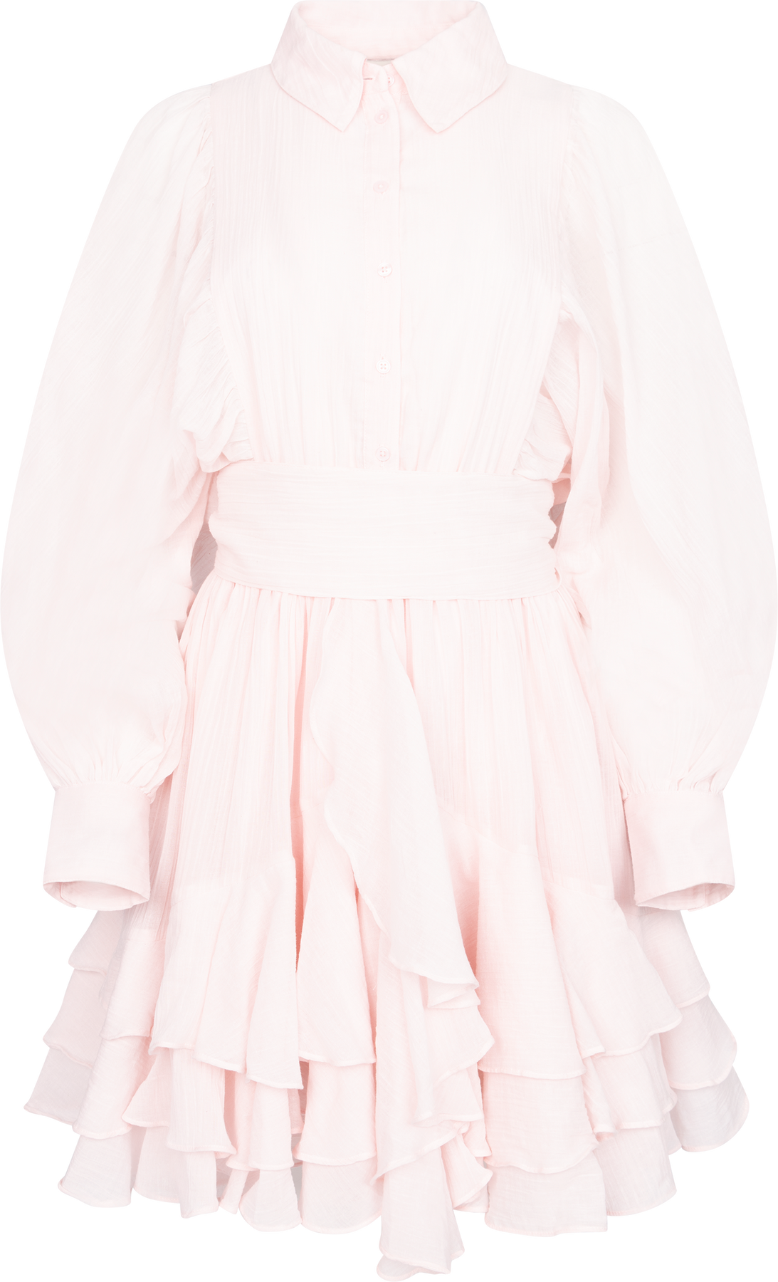 Short Ranch Frill Dress - Ljusrosa