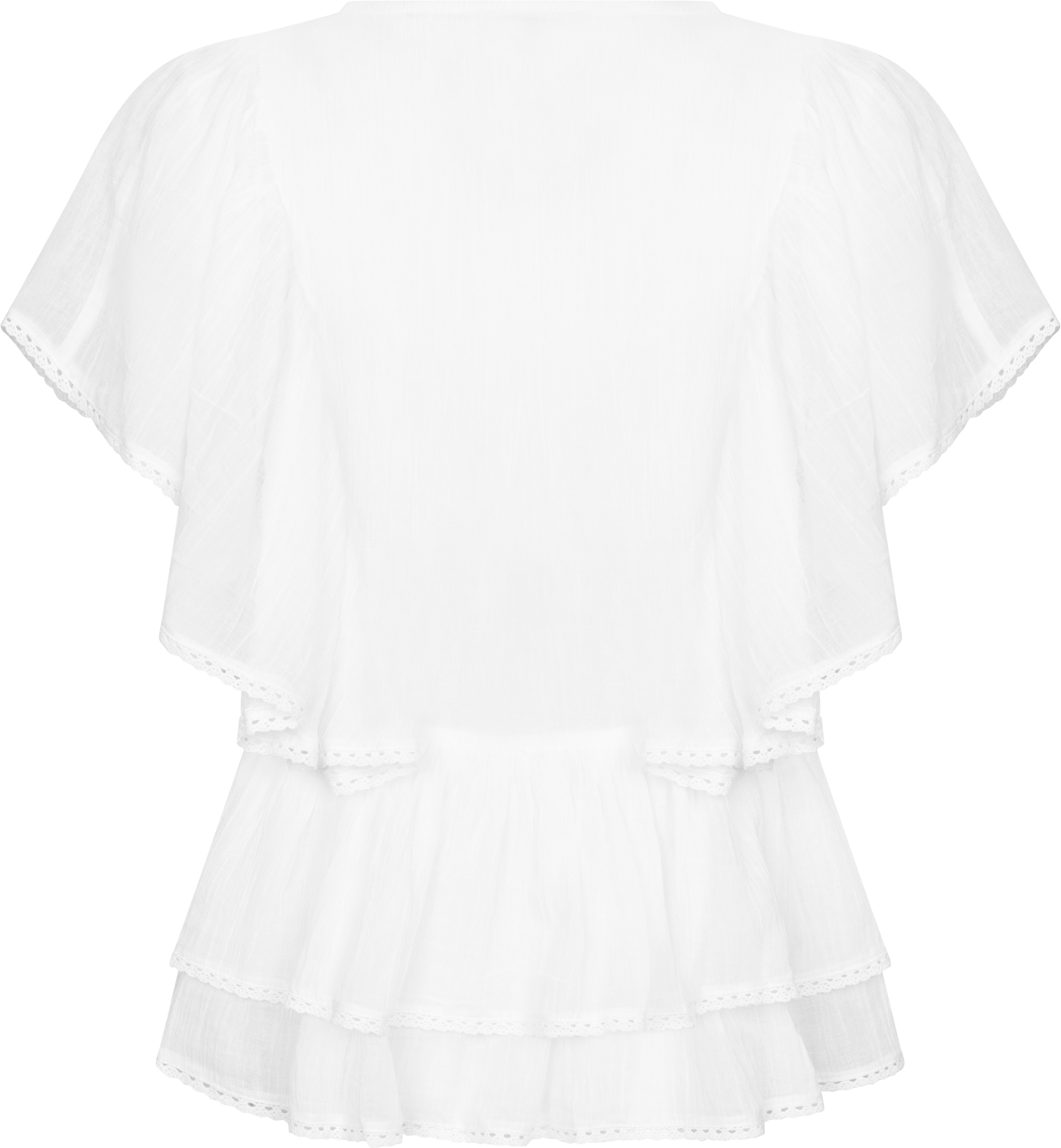 Frill Bow Top - Offwhite