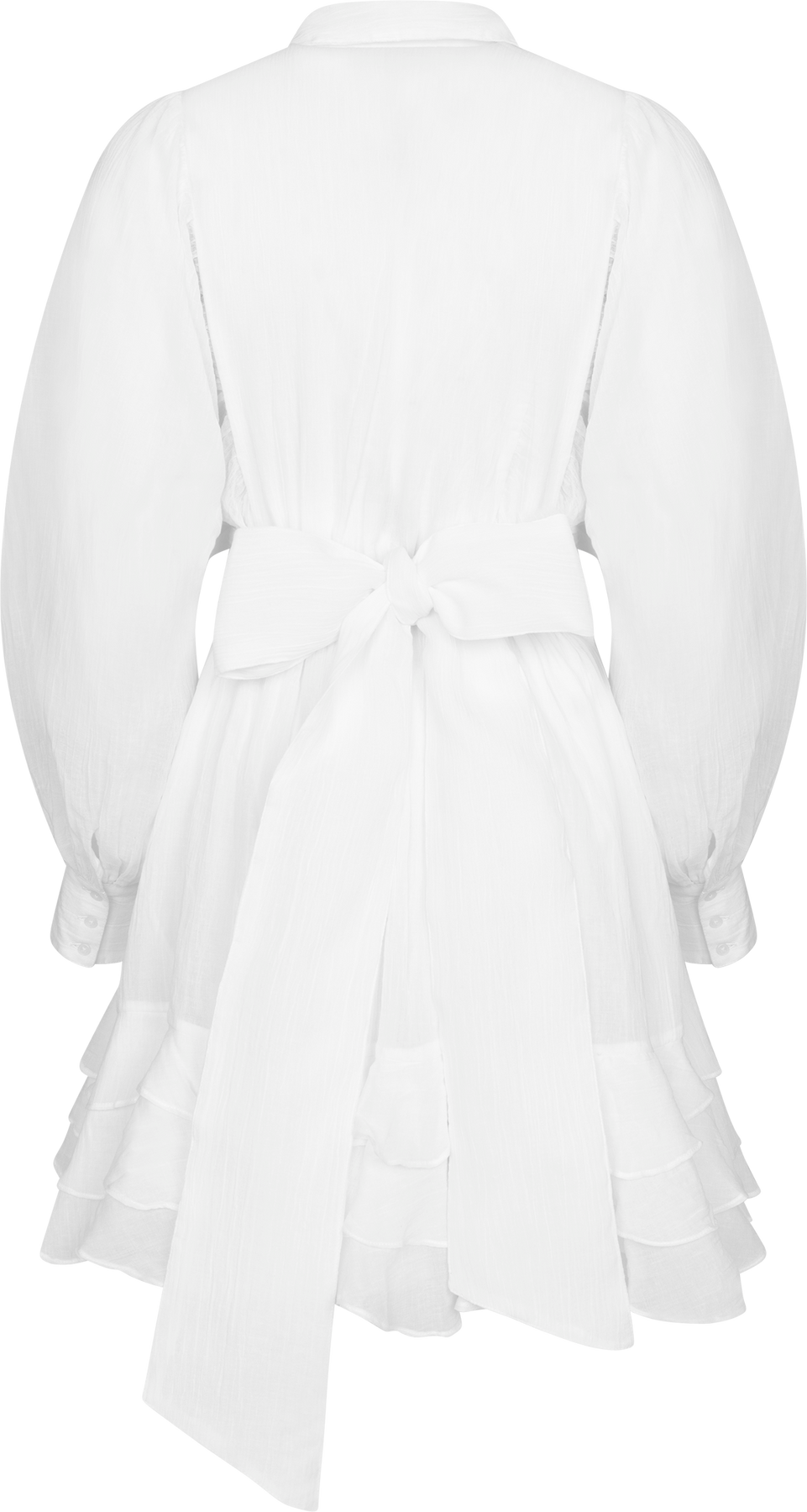 Short Ranch Frill Dress - Offwhite