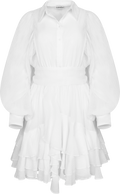 Short Ranch Frill Dress - Offwhite